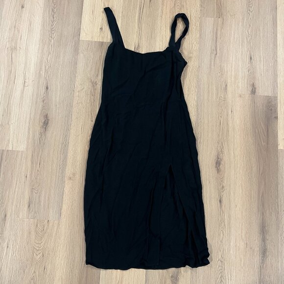 Reformation Dark Navy Blue Dress With Side Slit Size 10 - Picture 2 of 4